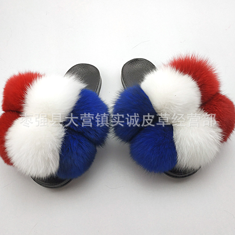 New Foreign Trade Fur Ball PVC Sandals Modern and TrendyWomen Wear Fox Raccoon Dog Fur Children Slipper CrossBorder New Foreign Trade Fur Ball PVC Sandals Modern and TrendyWomen Wear Fox Raccoon Dog Fur Children Slipper CrossBorder