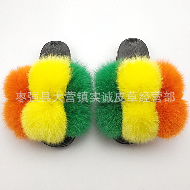 New Foreign Trade Fur Ball PVC Sandals Modern and TrendyWomen Wear Fox Raccoon Dog Fur Children Slipper CrossBorder New Foreign Trade Fur Ball PVC Sandals Modern and TrendyWomen Wear Fox Raccoon Dog Fur Children Slipper CrossBorder