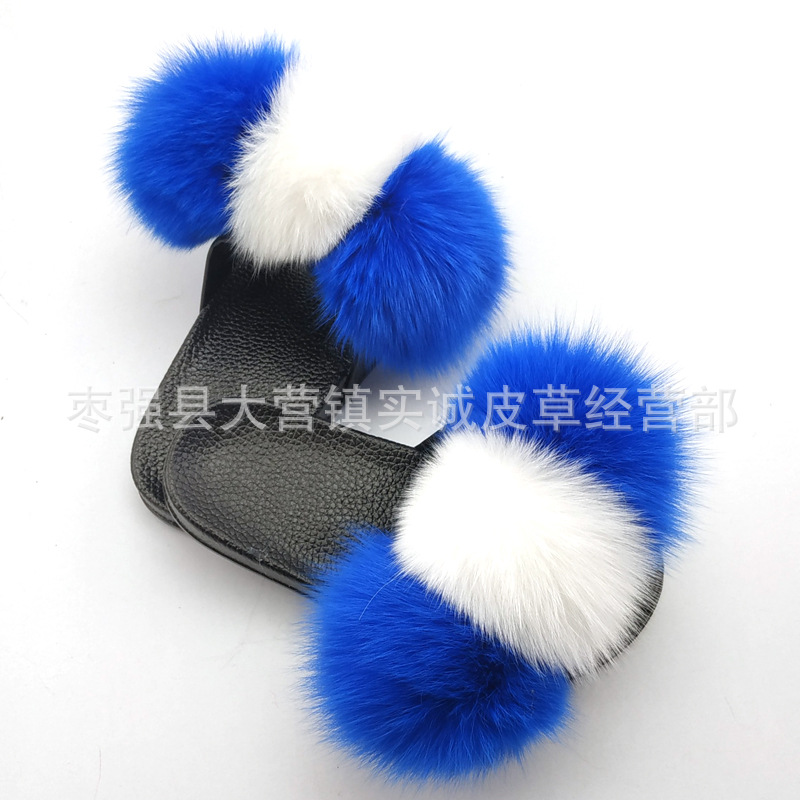 New Foreign Trade Fur Ball PVC Sandals Modern and TrendyWomen Wear Fox Raccoon Dog Fur Children Slipper CrossBorder New Foreign Trade Fur Ball PVC Sandals Modern and TrendyWomen Wear Fox Raccoon Dog Fur Children Slipper CrossBorder