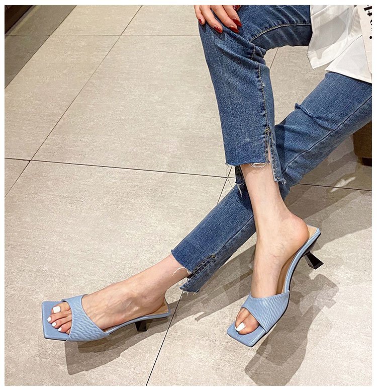 Women's Sandals 2021 New Summer Fashion Square Toe Sandals Lazy High Heel Slippers Ins Semi Slipper Women's Shoes Women's Sandals 2021 New Summer Fashion Square Toe Sandals Lazy High Heel Slippers Ins Semi Slipper Women's Shoes