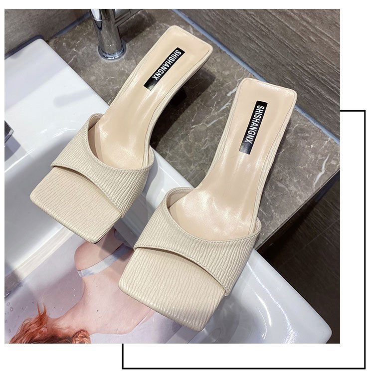 Women's Sandals 2021 New Summer Fashion Square Toe Sandals Lazy High Heel Slippers Ins Semi Slipper Women's Shoes Women's Sandals 2021 New Summer Fashion Square Toe Sandals Lazy High Heel Slippers Ins Semi Slipper Women's Shoes
