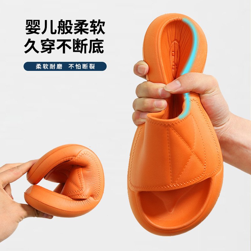 Thick Bottom Slipper Female Summer Couple&#039;s Home Indoor Non-Slip Bathroom Slippers Men&#039;s Silent Soft Bottom Summer