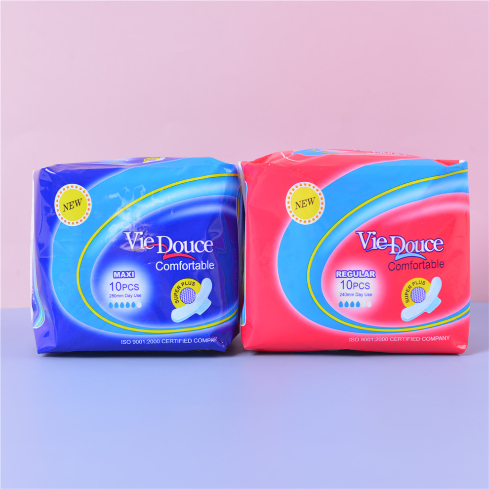 Vie Douce Girl Sanitary Napkin 10 Pieces Regular Extended Comfortable Breathable Sanitary Pads Daily Use