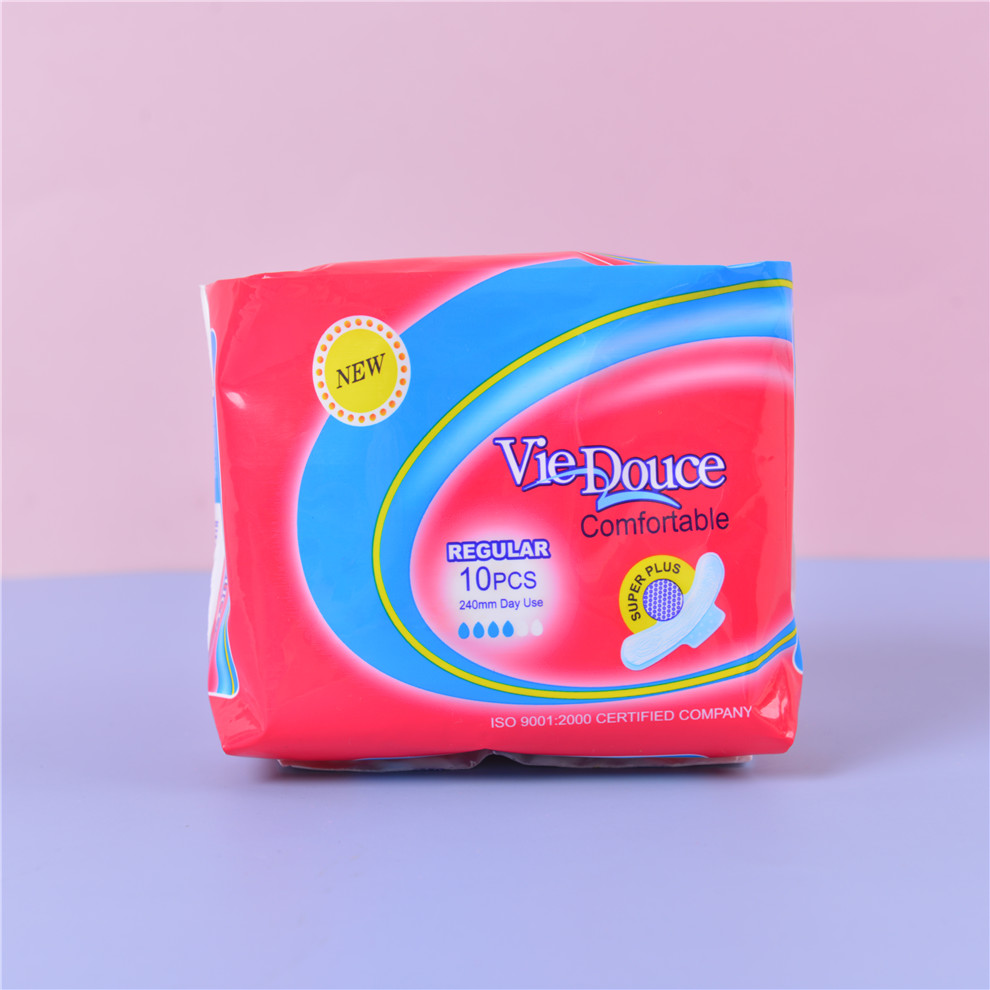 Vie Douce Girl Sanitary Napkin 10 Pieces Regular Extended Comfortable Breathable Sanitary Pads Daily Use