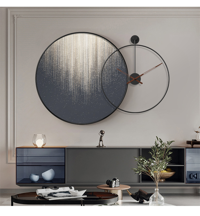 Modern Light Luxury Dining Room Restaurant Decoration Painting Dining Table round Band Clock Wall Painting Abstract Atmosphere Hallway Corridor Mural Modern Light Luxury Dining Room Restaurant Decoration Painting Dining Table round Band Clock Wall Painting Abstract Atmosphere Hallway Corridor Mural