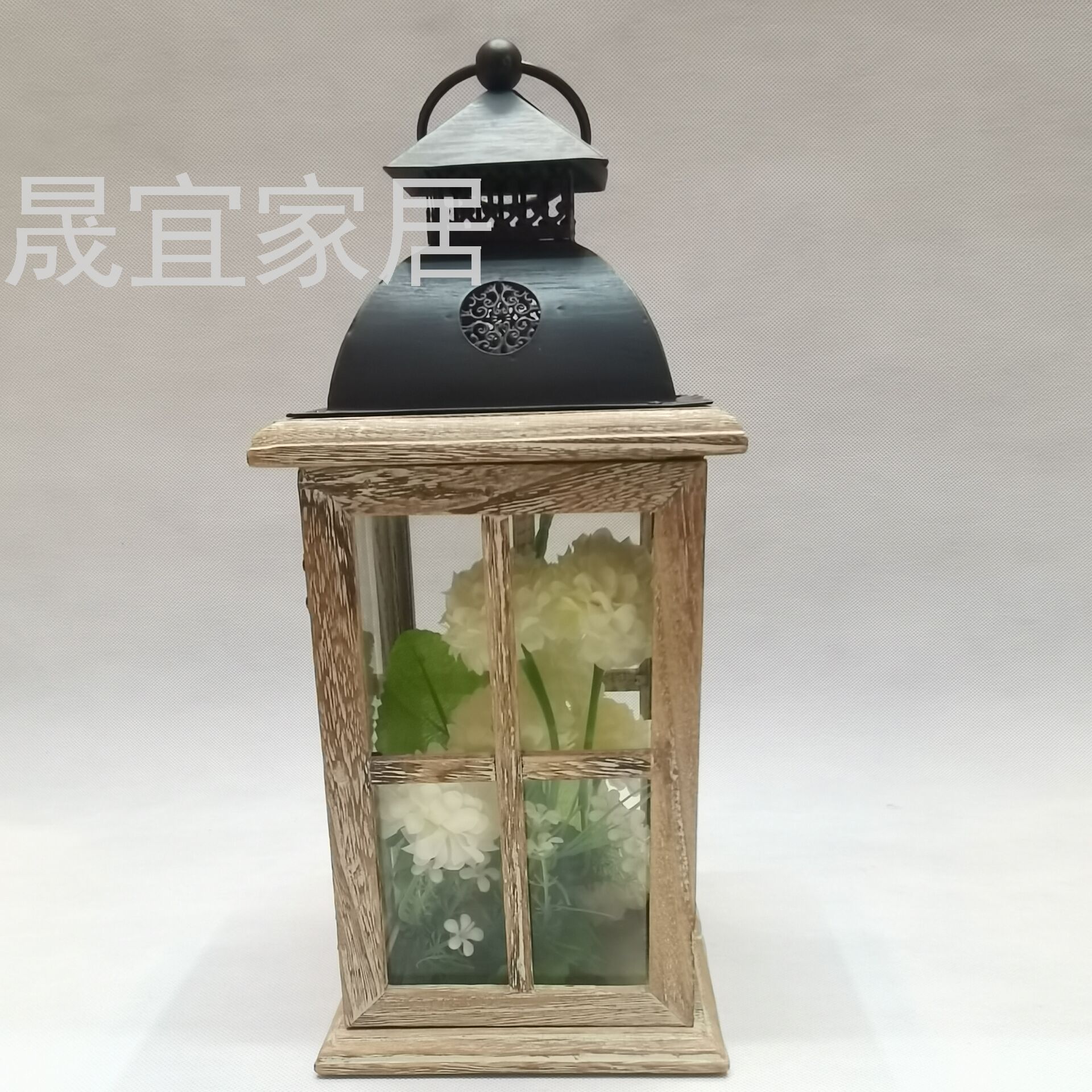 European-Style Storm Lantern Candlestick Floor Incense Candle Holder Log Iron Storm Lantern Craftwork Storm Lantern Bedroom Decoration