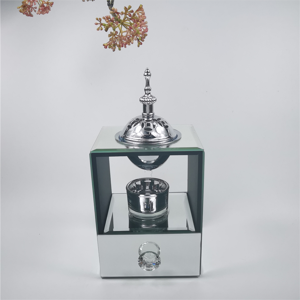 Muslim Arabic Crystal Glass Incense Burner Candlestick Dual-Use Candlestick Incense Burner Factory Direct Sales