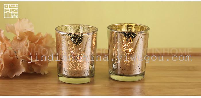 Creative glass candlestick of gold plating ice candle cups candlelit bar restaurant candle holder Creative glass candlestick of gold plating ice candle cups candlelit bar restaurant candle holder