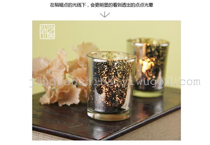 Creative glass candlestick of gold plating ice candle cups candlelit bar restaurant candle holder Creative glass candlestick of gold plating ice candle cups candlelit bar restaurant candle holder