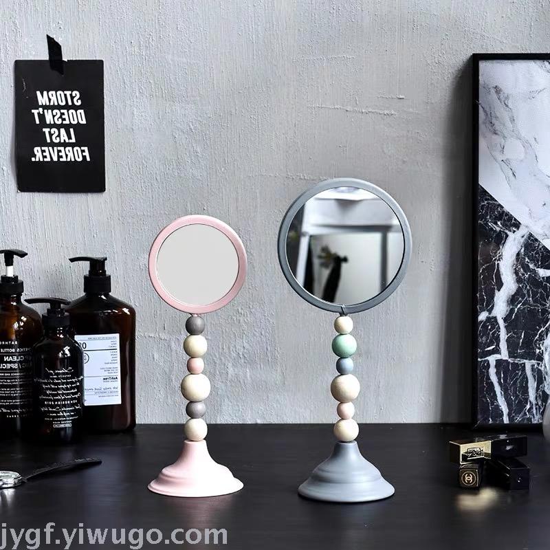 Woodiness bead iron art spring and summer new model candlestick mirror places a piece Woodiness bead iron art spring and summer new model candlestick mirror places a piece