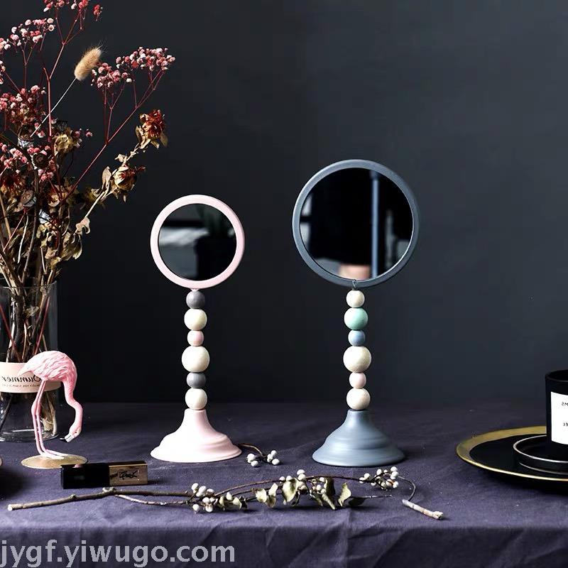Woodiness bead iron art spring and summer new model candlestick mirror places a piece Woodiness bead iron art spring and summer new model candlestick mirror places a piece