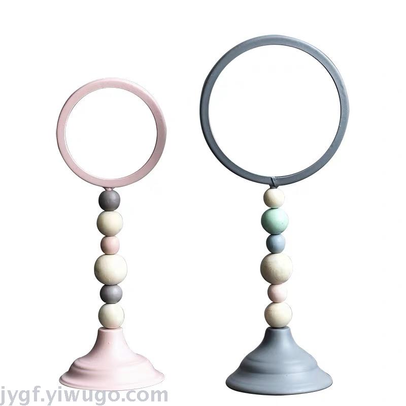 Woodiness bead iron art spring and summer new model candlestick mirror places a piece Woodiness bead iron art spring and summer new model candlestick mirror places a piece