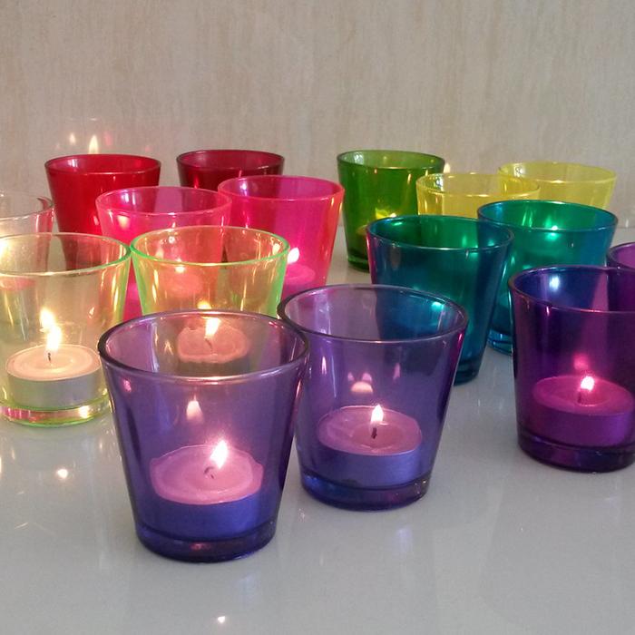 Continental candle holder clear glass candlesticks 9304 Cup wind-proof color candlestick candy cups Continental candle holder clear glass candlesticks 9304 Cup wind-proof color candlestick candy cups