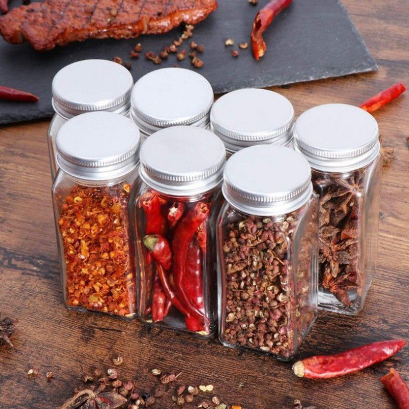 Glass Shaker Pepper Barbecue MSG and Salt Shaker Sealable Seasoning Box Home Seasoning Jar Set