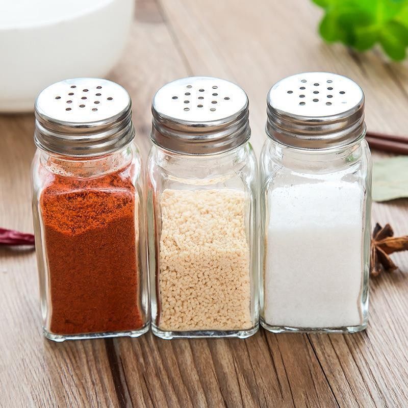 Glass Shaker Pepper Barbecue MSG and Salt Shaker Sealable Seasoning Box Home Seasoning Jar Set