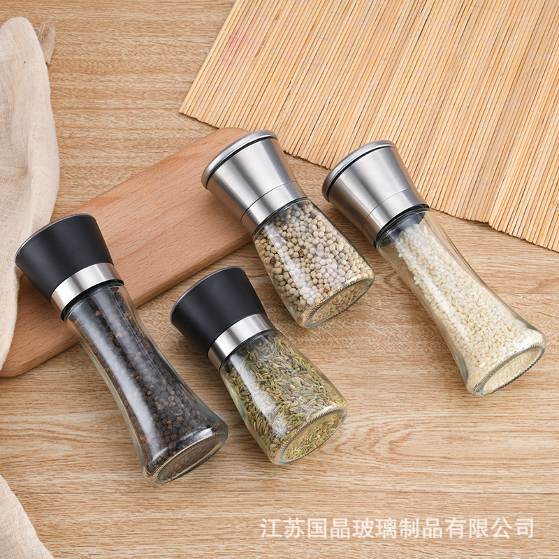 Manual Grinding Device Pepper Mill Bottle Glass Seasoning Bottle Ceramic Core Pepper and Salt Grinding Machine Cross-Border in Stock Wholesale Manual Grinding Device Pepper Mill Bottle Glass Seasoning Bottle Ceramic Core Pepper and Salt Grinding Machine Cross-Border in Stock Wholesale