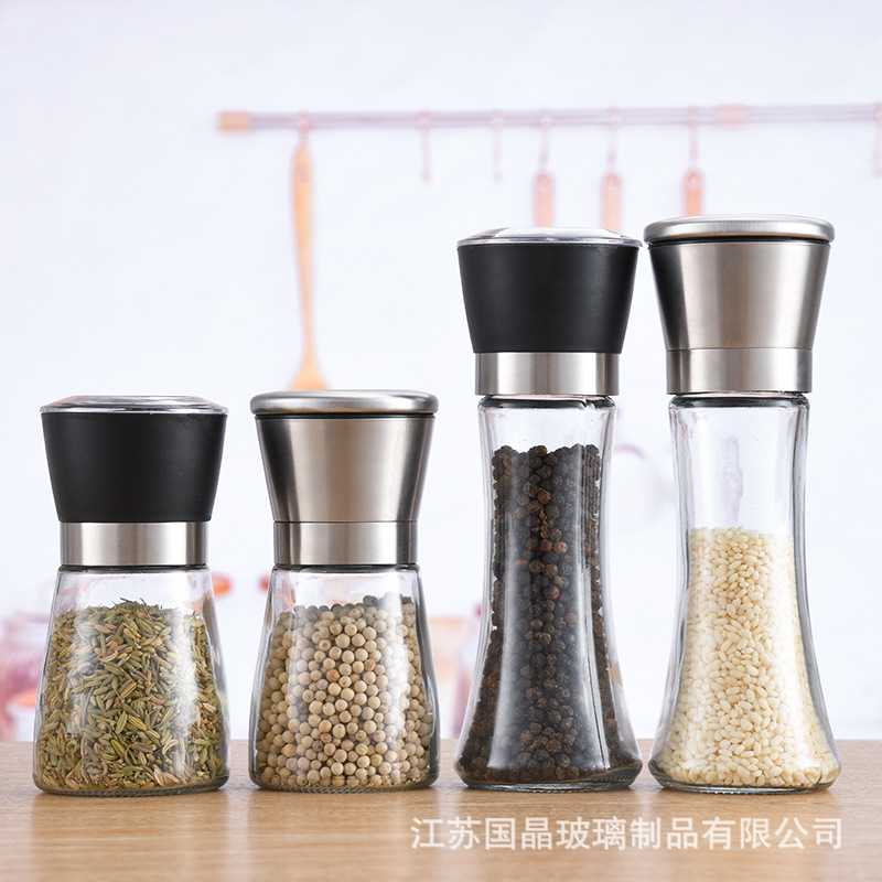 Manual Grinding Device Pepper Mill Bottle Glass Seasoning Bottle Ceramic Core Pepper and Salt Grinding Machine Cross-Border in Stock Wholesale Manual Grinding Device Pepper Mill Bottle Glass Seasoning Bottle Ceramic Core Pepper and Salt Grinding Machine Cross-Border in Stock Wholesale