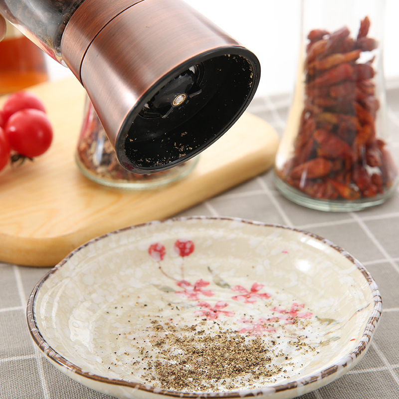 304 copper plated carbon steel core manual stainless steel pepper grinder universal seasoning bottle grinder kosher salt