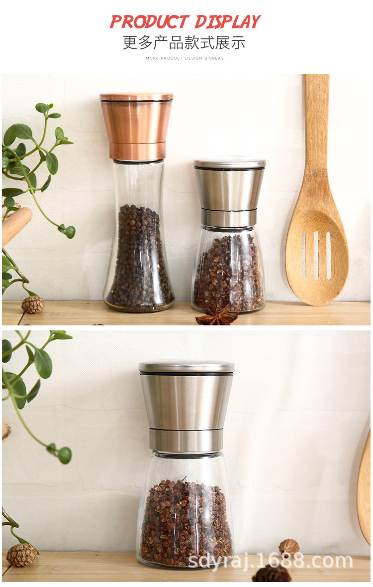 304 copper plated carbon steel core manual stainless steel pepper grinder universal seasoning bottle grinder kosher salt 304 copper plated carbon steel core manual stainless steel pepper grinder universal seasoning bottle grinder kosher salt