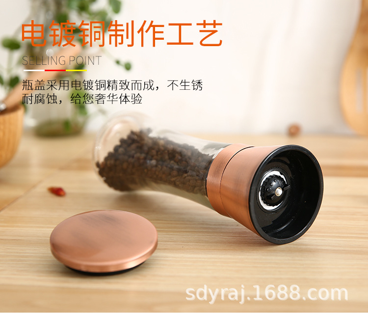 304 copper plated carbon steel core manual stainless steel pepper grinder universal seasoning bottle grinder kosher salt 304 copper plated carbon steel core manual stainless steel pepper grinder universal seasoning bottle grinder kosher salt