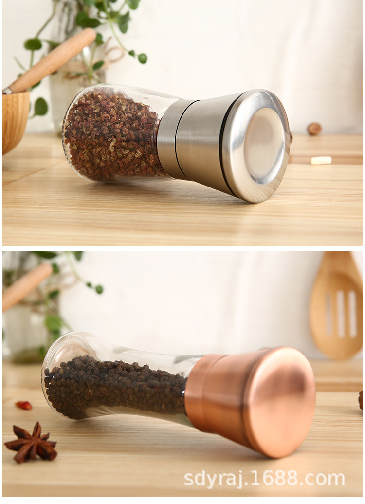 304 copper plated carbon steel core manual stainless steel pepper grinder universal seasoning bottle grinder kosher salt 304 copper plated carbon steel core manual stainless steel pepper grinder universal seasoning bottle grinder kosher salt