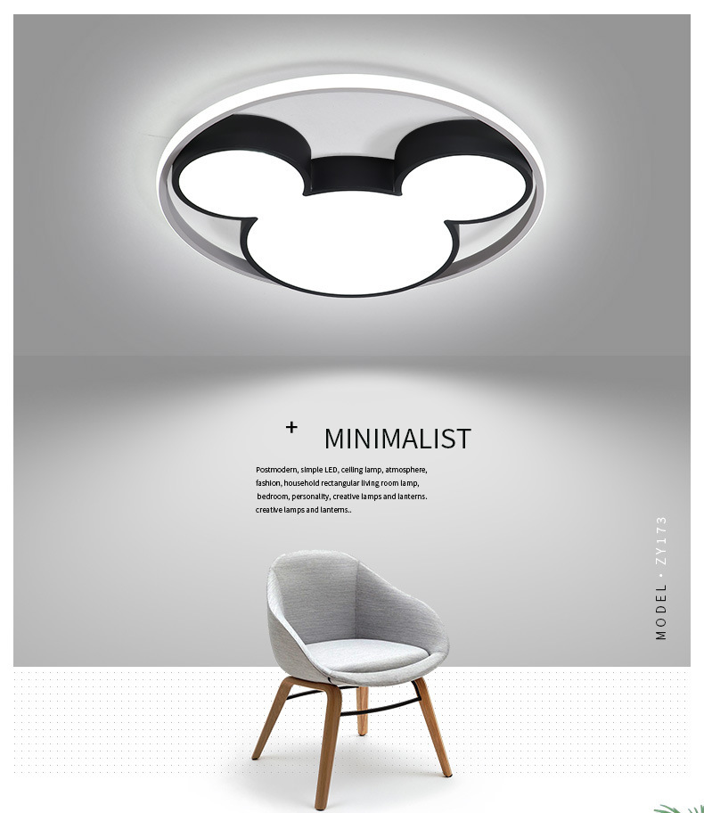 Led bedroom ceiling lamp Stylish creative personality acrylic household lamp cartoon Mickey Mouse children's room lamps