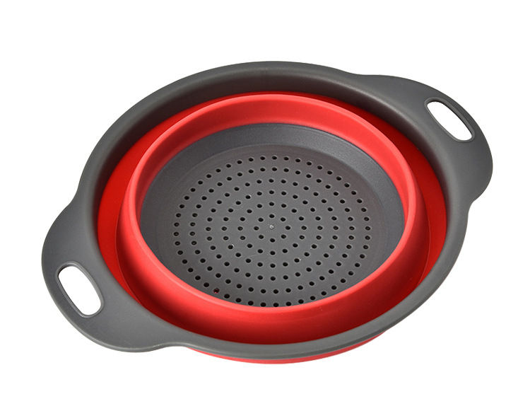Silicone Folding Washing Vegetable Basket Drain Washing Basin Wash Fruit and Vegetable Basket Kitchen Supplies Washing Vegetable Basket Colander Colander