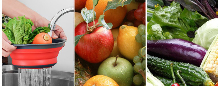 Silicone Folding Washing Vegetable Basket Drain Washing Basin Wash Fruit and Vegetable Basket Kitchen Supplies Washing Vegetable Basket Colander Colander Silicone Folding Washing Vegetable Basket Drain Washing Basin Wash Fruit and Vegetable Basket Kitchen Supplies Washing Vegetable Basket Colander Colander