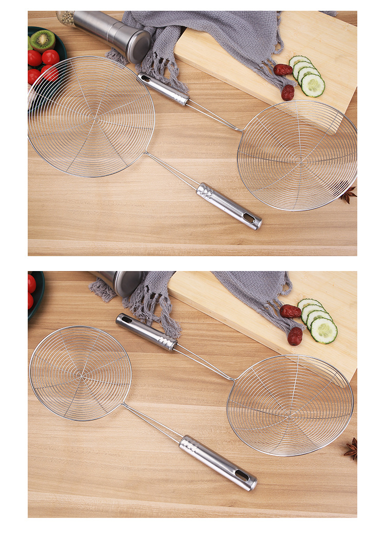 Stainless Steel Wire Colander Hot Pot Strainer Household Kitchen Cooking Tools Filter Screen Strainer Fried Noodle Strainer Colander