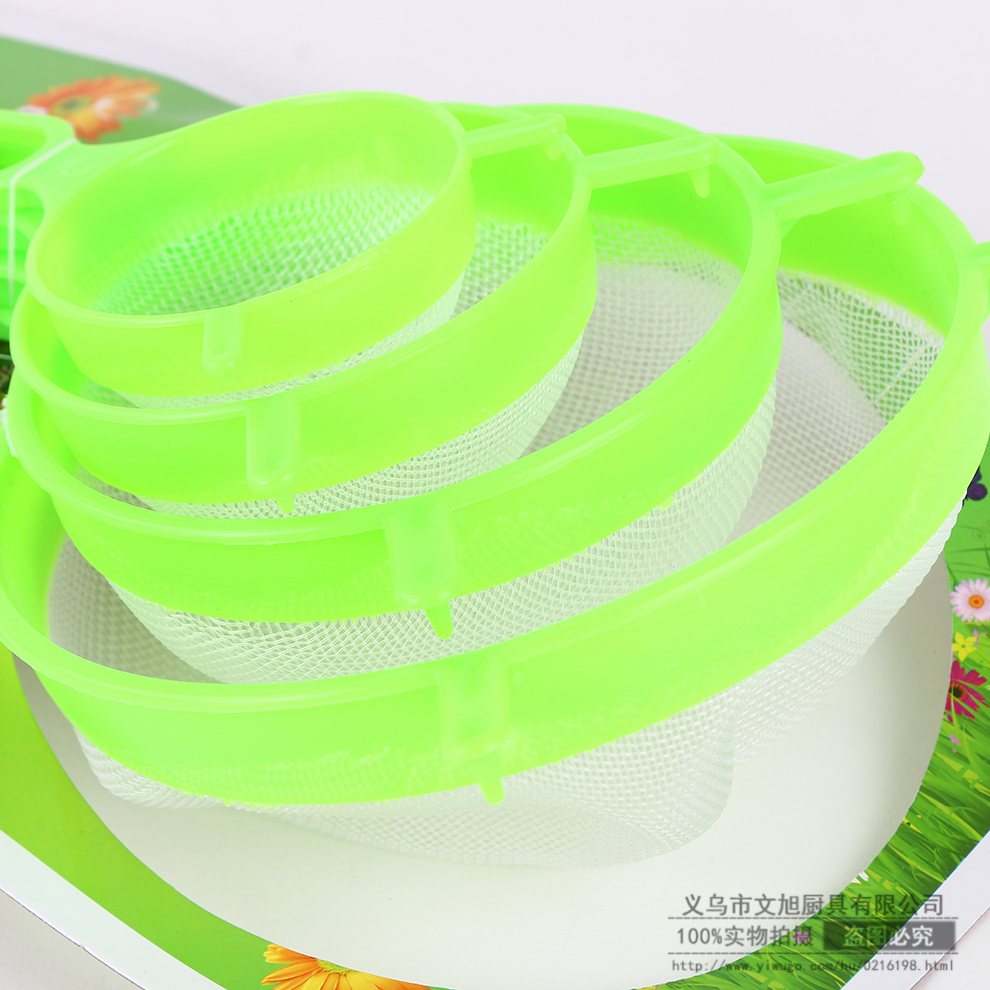Factory Direct Supply Kitchen Strainer Tools Plastic Tape Handle Colander Creative Juice Flour Filter Funnel Multiple Specifications