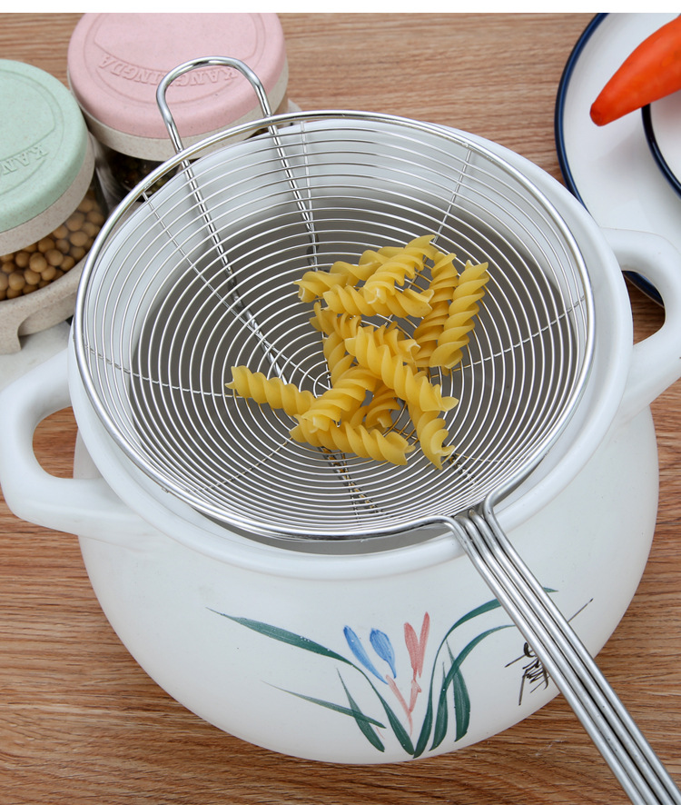 Stainless Steel Wire Colander Household Kitchen Hot Pot Big Strainer Colander Strainer Beef Hot Pot Double Hook Strainer Small Strainer