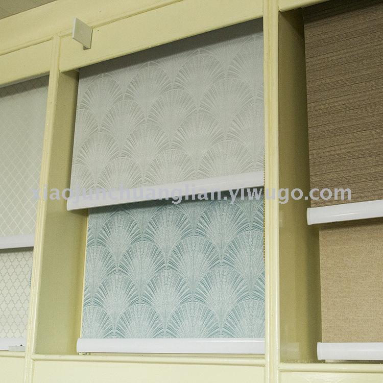 Foreign trade roller shutter manufacturers straight Jacquard full shading thickening and topping roller curtain fabric finished Bead roller shutter