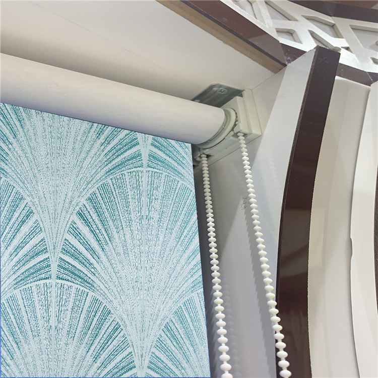 Foreign trade roller shutter manufacturers straight Jacquard full shading thickening and topping roller curtain fabric finished Bead roller shutter