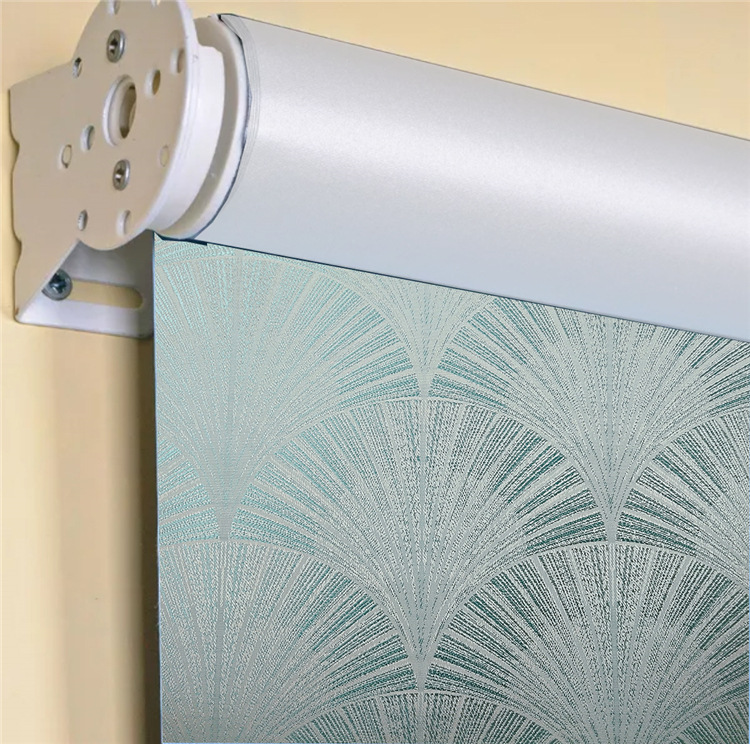 Foreign trade roller shutter manufacturers straight Jacquard full shading thickening and topping roller curtain fabric finished Bead roller shutter