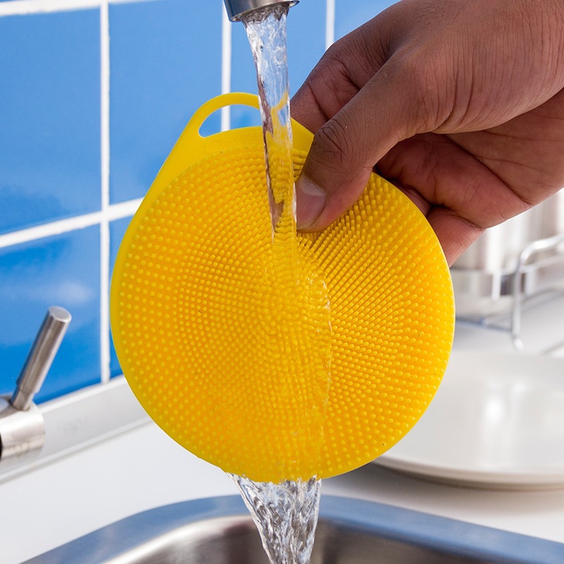 Multifunctional Silicon Dishwashing Brush Heat Insulation Silica Gel Pad Kitchen Decontamination Cleaning Brush Oil-Free Fabulous Dish Washing Product Scouring Pad