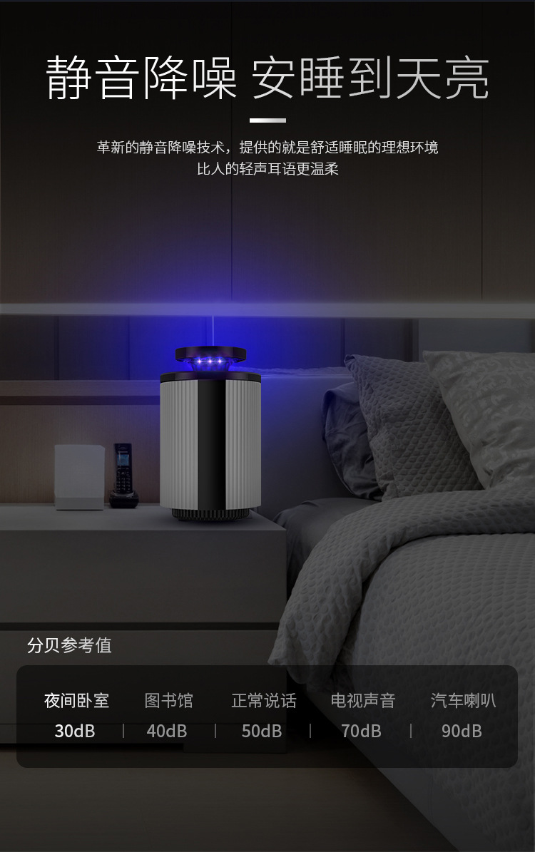 New Mosquito Killing Lamp USB Household Flies Trap Mosquito Repellent Led Indoor Mosquito Trap Lamp Photocatalyst Radiation-Free Mosquito Killer