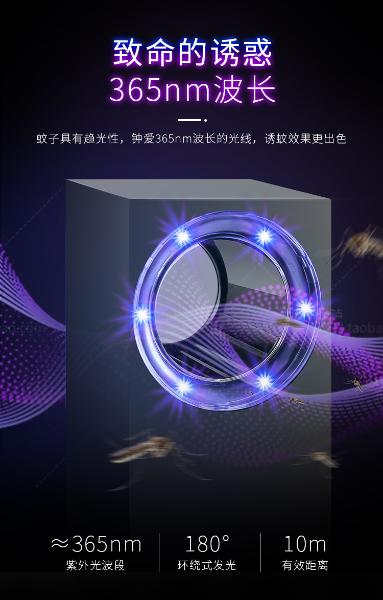 New Mosquito Killing Lamp USB Household Flies Trap Mosquito Repellent Led Indoor Mosquito Trap Lamp Photocatalyst Radiation-Free Mosquito Killer