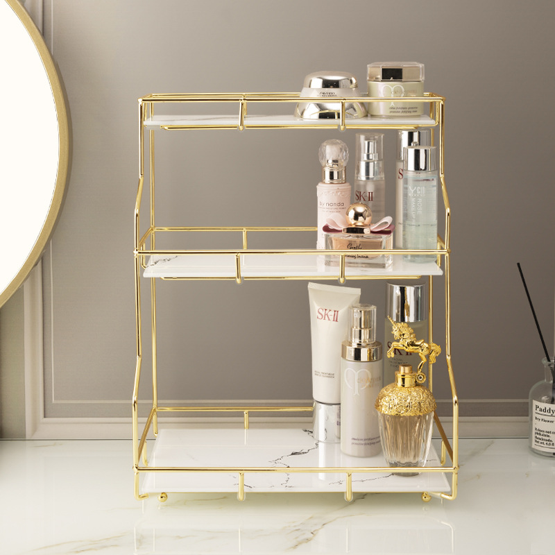 Dresser Cosmetic Shelf Cyber Celebrity Style Desktop Perfume Skin Care Products Washstand Bathroom Finishing Tray Storage Box