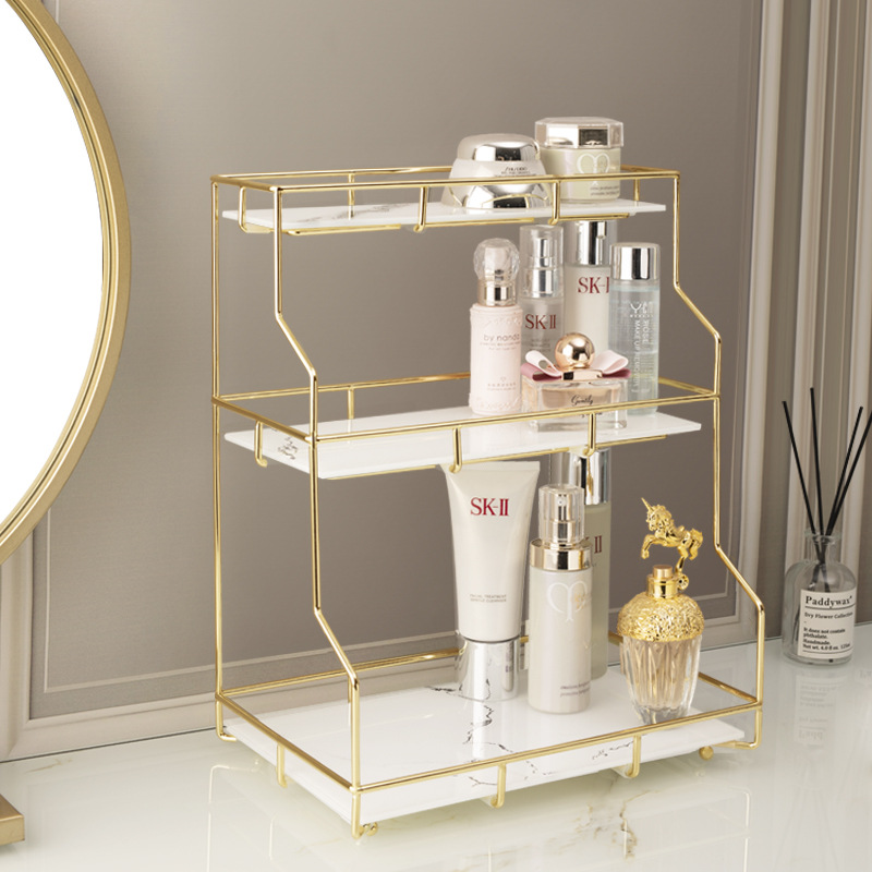 Dresser Cosmetic Shelf Cyber Celebrity Style Desktop Perfume Skin Care Products Washstand Bathroom Finishing Tray Storage Box
