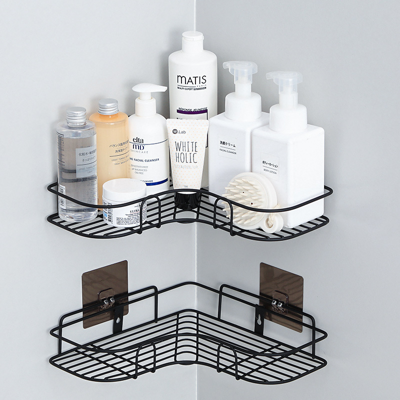 Punch-Free Corner Shelf Bathroom Triangle Bathroom Toilet Rack Washstand Dormitory Storage Wall Mount