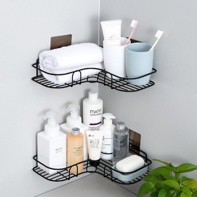 Punch-Free Corner Shelf Bathroom Triangle Bathroom Toilet Rack Washstand Dormitory Storage Wall Mount