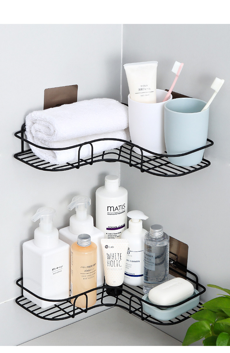 Punch-Free Corner Shelf Bathroom Triangle Bathroom Toilet Rack Washstand Dormitory Storage Wall Mount Punch-Free Corner Shelf Bathroom Triangle Bathroom Toilet Rack Washstand Dormitory Storage Wall Mount