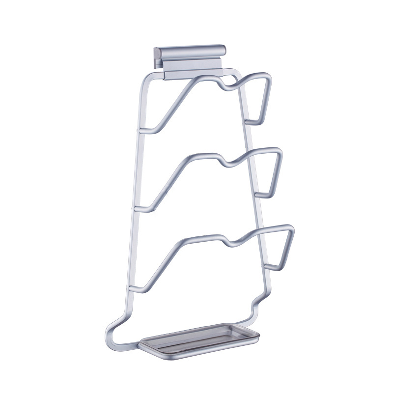 Punch-Free Pot Lid Rack Kitchen and Bathroom Anvil Cutting Board Storage Rack Kitchen Wall-Mounted Shelf Rack Alumimum Kitchen Lid Rack