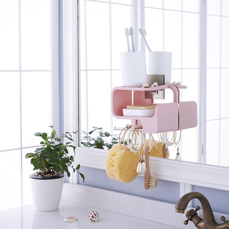 Non -&#039;m wall - mounted bathroom toothbrush storage shelf corner space using toiletries storage box