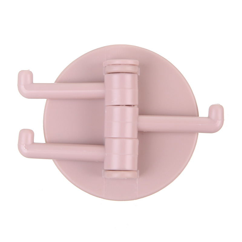 Nordic Color 3 Points Rotating Hook Strong Towel Rack Bathroom Wall-Mounted Shelf Punch-Free Seamless Sticky Hook