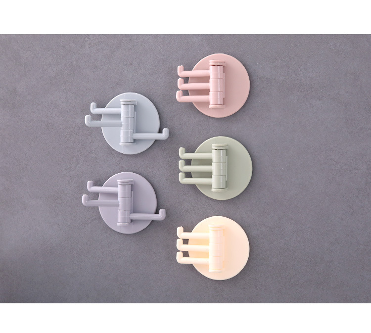Nordic Color 3 Points Rotating Hook Strong Towel Rack Bathroom Wall-Mounted Shelf Punch-Free Seamless Sticky Hook Nordic Color 3 Points Rotating Hook Strong Towel Rack Bathroom Wall-Mounted Shelf Punch-Free Seamless Sticky Hook