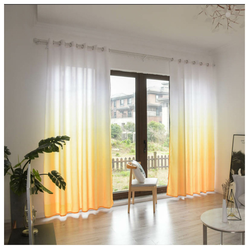 CrossBorder Wish AliExpress Gradient Wood Grain Curtain Finished Balcony Bedroom Mesh Curtains Finished Retail Whole