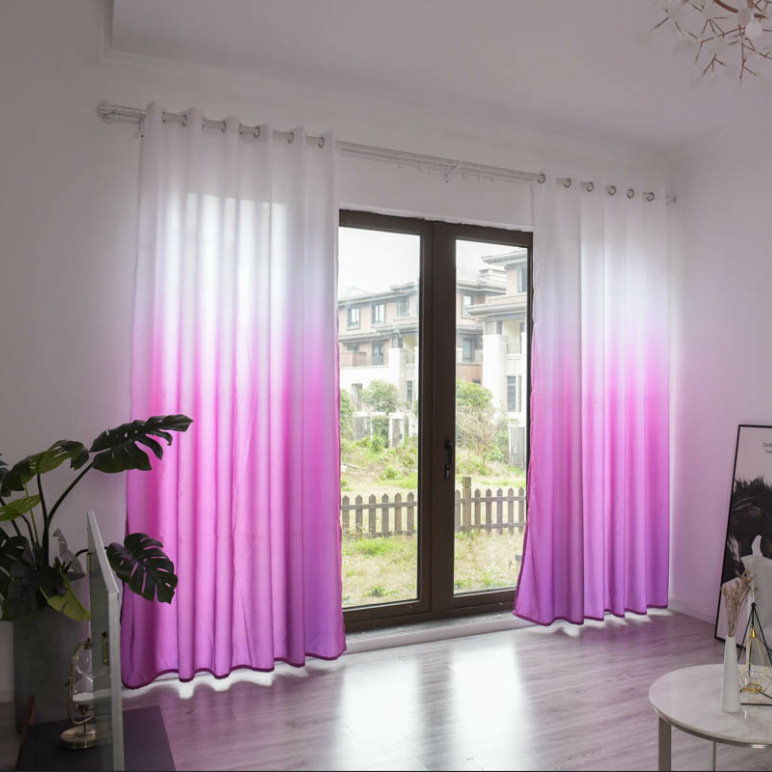 CrossBorder Wish AliExpress Gradient Wood Grain Curtain Finished Balcony Bedroom Mesh Curtains Finished Retail Whole