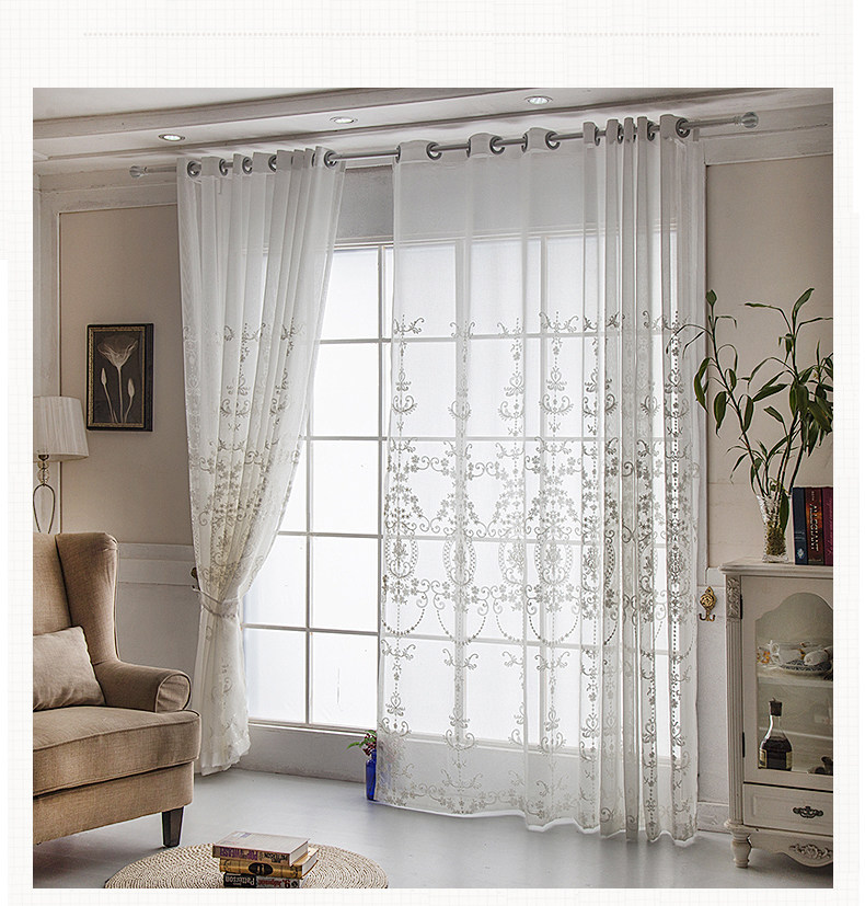 European Embroidery White Yarn Window Screen Curtain Encryption Embroidered Window Screen White Mesh Curtains Bedroom Living Room Bay Window Balcony Mesh Curtains European Embroidery White Yarn Window Screen Curtain Encryption Embroidered Window Screen White Mesh Curtains Bedroom Living Room Bay Window Balcony Mesh Curtains