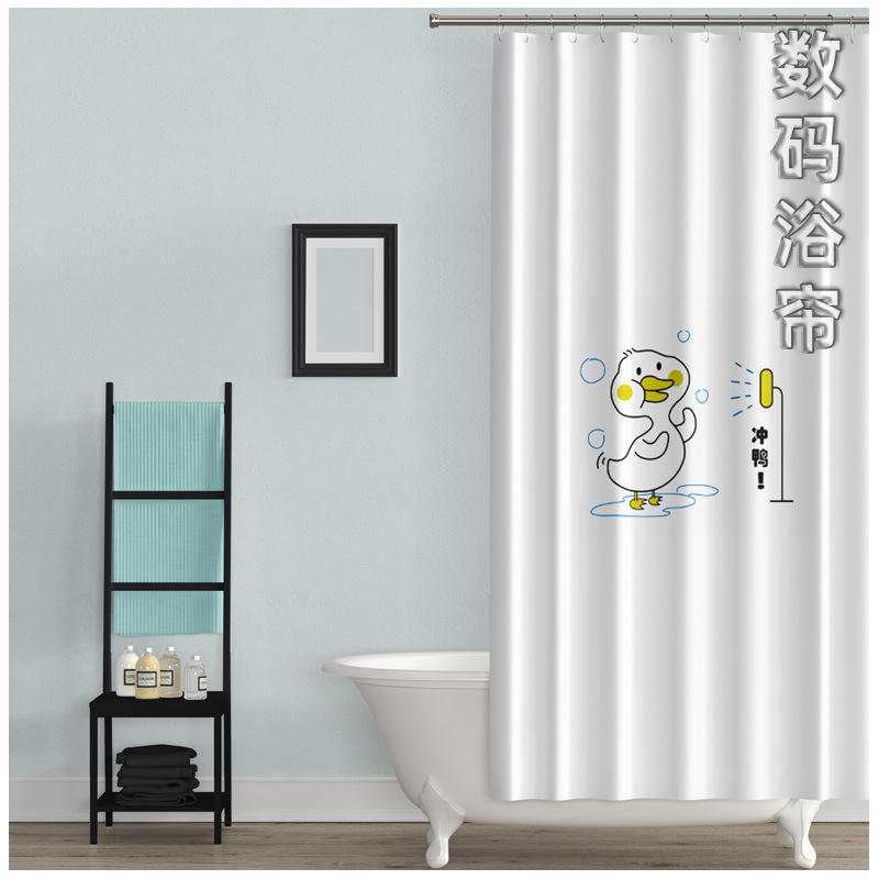 Digital Printing Crafts New Chinese Chiffon Landscape Window Screen Curtain Shower Curtain Wall Covering Roman Curtains